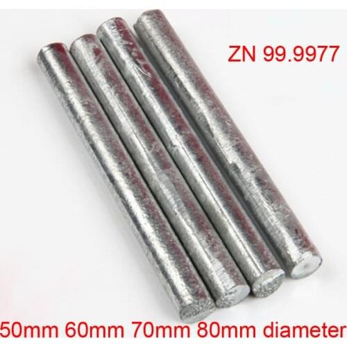 50mm 60mm 70mm diameter zinc bar zinc rod casting rounds zn Extrusion rod marine Antiseptic for experiment Ship zinc electrode