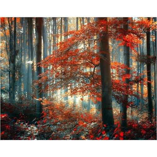 5D Diamond Painting Landscape Tree Sunset Dusk Cross Stitch Diamond Painting Full Round Diamond Furniture Decoration