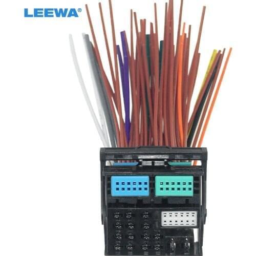 LEEWA 5set Car Radio Stereo 52Pin Headunit Wring Harness For Volkswagen Golf7(MK7/MQB)/Passat B8 OEM MIB Radio #CA6738