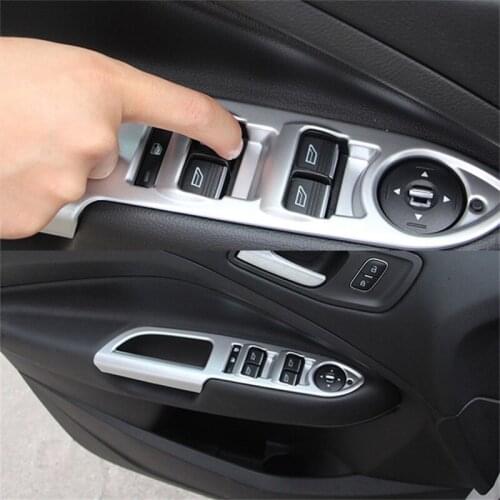 Car-Styling For Ford Escape Kuga 2017 2018 Left Hand Driving ABS Matte Inner Door Handle Armrest Window Switch Lift Panel Cover