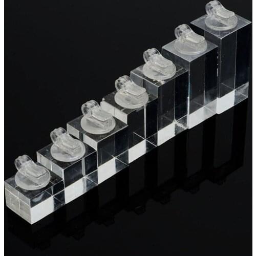 Free Shipping 5Sets 8-40mm Clear Plastic Finger Ring Display Stand Holder 7pcs/set,Fashion Jewelry Display