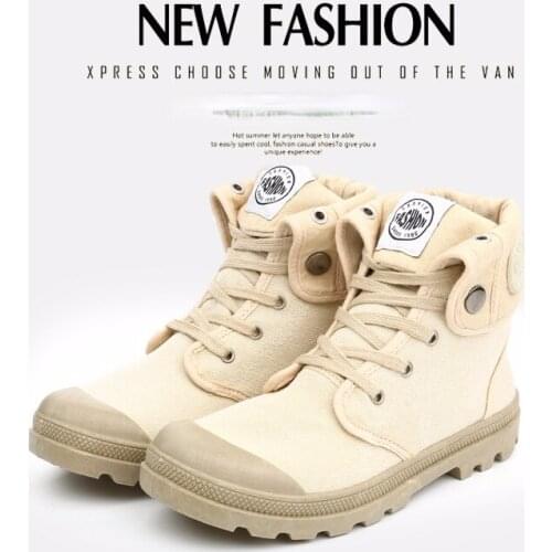 Womens canvas boots Spring autumn Retro casual Female shoes High-top outdoor women shoes Slip resistant fashion Booties