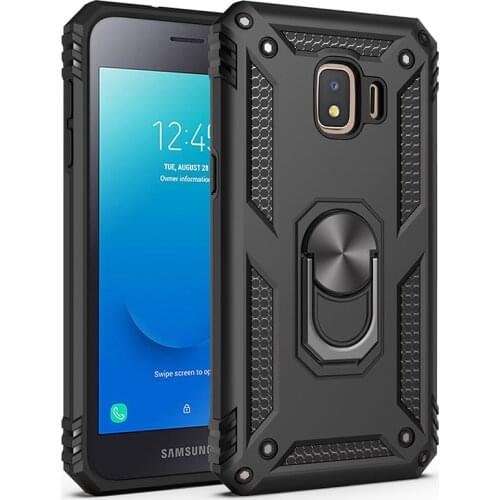 Luxury Armor Soft Shockproof Case For Samsung Galaxy J2 Core 2018 SM-J260F/DS J260 J2Core Silicone Bumper Hard Cover Metal Ring