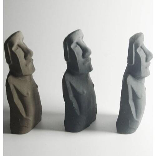 Cement concrete Easter Island gargoyle, like Moai Moai sculpture decoration