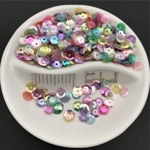 6mm Cup Round AB Special Transparent PVC Sequin Paillette Sewing Craft For Wedding Decoration Garment Dress Shoe Cap DIY