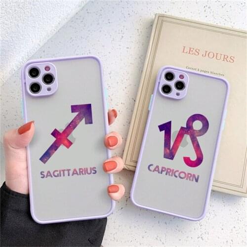 Twelve Constellations Phone Case For iPhone 12 Mini 11 Pro Max X XR XS Max 7 8 Plus SE 2020 Soft TPU Texture Back Cover Fundas