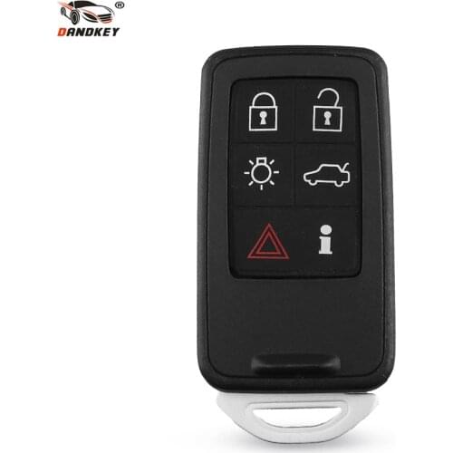 Dandkey 6 Buttons Smart Remote Car Key Shell Case For Volvo S60 V60 S80 XC70 XC60 V70 Fob Replacment With Blade