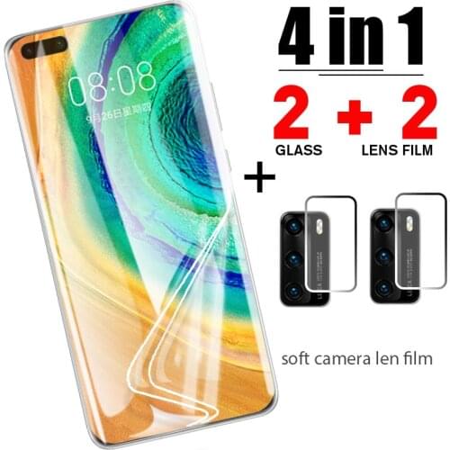 4in1 Hydrogel Protective Glass For Huawei P40 Pro P40 Lite P30 Pro P50 Screen Protector For Huawei Mate 20 20 Pro 30 Lite 40 Pro