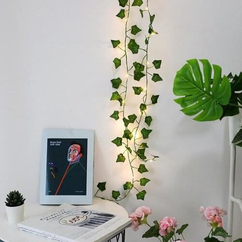 2M 20 LED Vine Ivy String Lights Maple Leaf Garland lamp Fairy Night Light for Photo outdoor Home Wedding Garden Bedroom