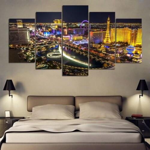 Las Vegas city diamond painting 5 pcs full square/round picture of rhinestones display diamond embroidery diamond mosaic,art