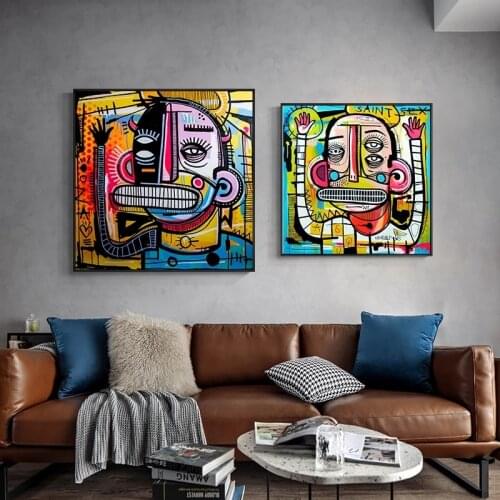 Graffiti Abstract Art Canvas Paintings Colorful Art Posters and Prints Cuadros Wall Art Pictures for Living Room Home Decoration