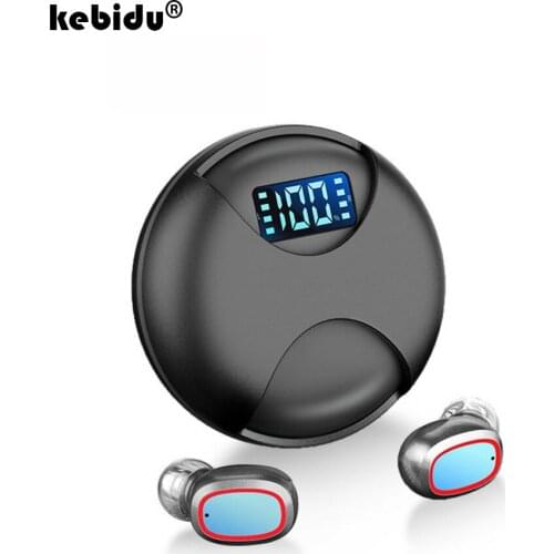 HIFI Stereo Sound Bluetooth V5.0 Mini Wireless Headphones Touch Control Earphones Rotation LED Display Sports Earbuds Headsets