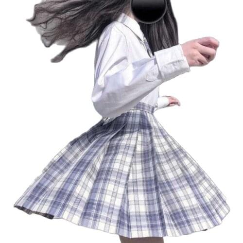 JK Plaid Skirt Japanese College Style Korean Skirts Women Dk Sailor Suit Girl Student Sweet Pleated Mini Skirt