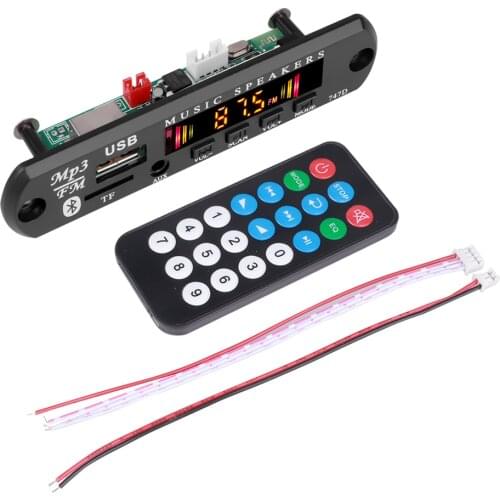 KEBIDU Wireless Bluetooth 5V 12V MP3 WMA Decoder Board Audio Module Audio USB TF Radio MP3 Player For Car Accessory