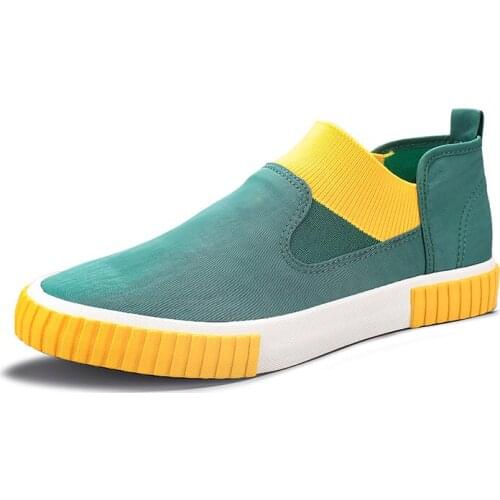 Spring and Autumn Mens Casual Shoes Breathable Slip on Mens Loafers Rubber Colorful Mens Casual Sneakers