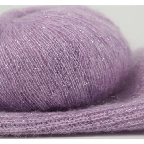 25G High Tenacity Sequins Mohair Yarn Soft Thin Wool Yarn for Hand Knitting Silk Thread Fashion Spandex Yarns