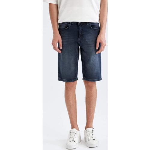 DeFacto Summer Man Denim Slim Fit Jean Bermuda Slim Fit Streetwear Aesthetic Fashion-U2499AZ21SM