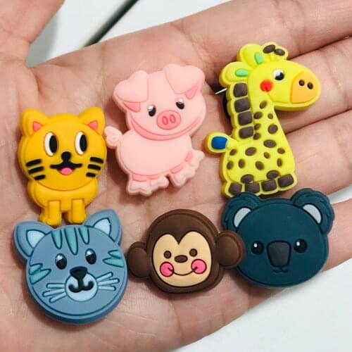 Wholesale 100PCS Mix Giraffe Pig PVC Craft Flat Back DIY Hair Decoration Charms Embellishments Scrapbook Jewelry