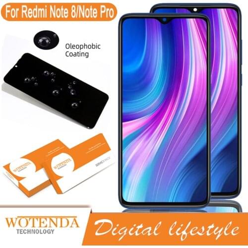 Original 6.53'' Display with frame for Xiaomi Redmi Note 8 Pro LCD Display Screen Touch Digitizer Redmi Note 8 Pro Repair Parts