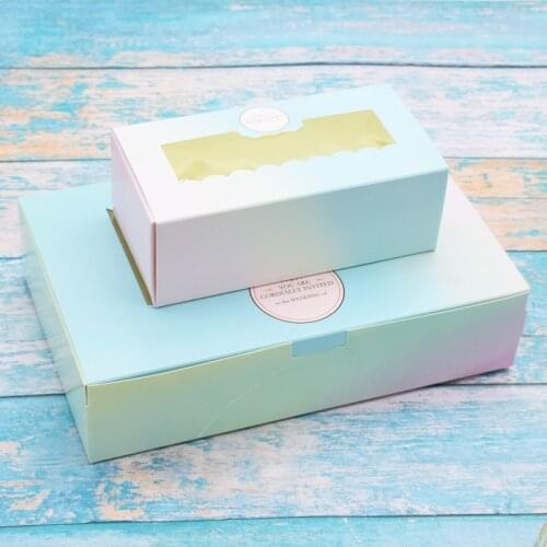 50 Pcs Gift Paper Box With Window Birthday Wedding Party Kraft Paper Box Packaging Candy Cookies Cup Cake Gift Boxes Cardboard