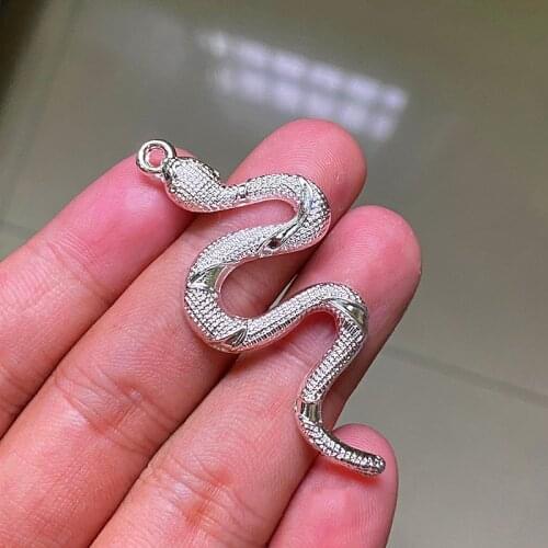 12pcs 54x25mm Snake Pendants Charms Jewelry Making DIY WomenNecklace Bracelet Handmade Craft Accessories