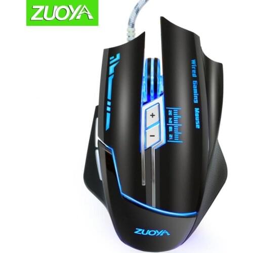 ZUOYA Professional gamer Gaming Mouse 4000DPI Adjustable Wired Optical LED Computer Mice USB Cable Mouse for laptop PC