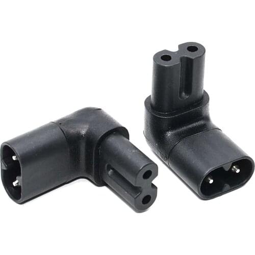 Figure 8 IEC320 C7 to C8 90 Degree UP and Down Angled,IEC C8 to C7 AC Power Adapter Male Female Extension connector