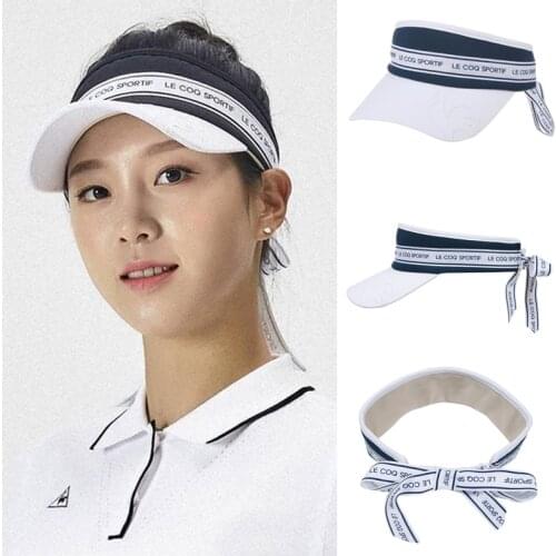Golf hat for women outdoor visor with ribbon ladies golf visor empty top hat for girls