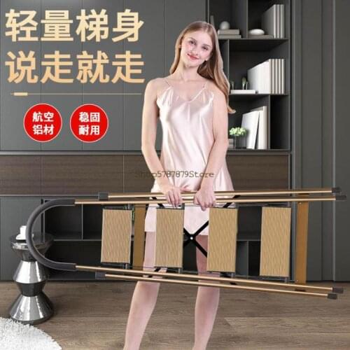 Ladder Aluminum Alloy Household Thickened Indoor Folding Multi-function Miter Ladder Portable Household Ladder Climbing Ladder