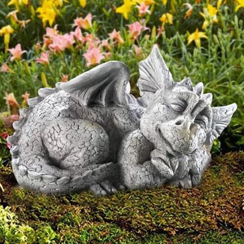 Statue Model Multi-use Handmade Resin Excellent Workmanship Dragon Statue Display for Yard Art Character Model Garden Handicraft