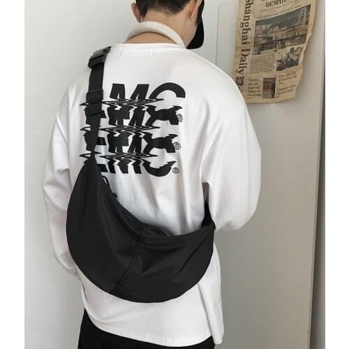 Shoulder bag messenger bag mens Harajuku style retro simple dumpling bag literary leisure Joker shopping bag