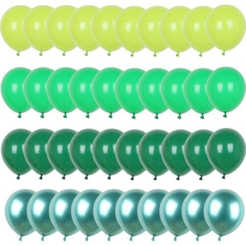 40pcs Green Metal Latex Balloons Confetti Balloon Safari Jungle Party Balloons Baby Shower Birthday Party Decorations Kids Gifts