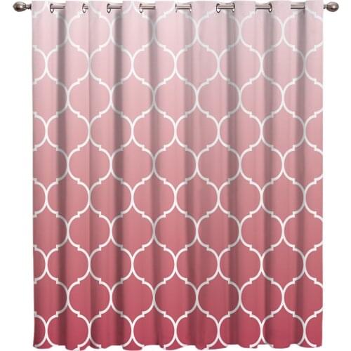 Geometric Moroccan Pattern Window Curtains Curtain Rod Living Room Bedroom Fabric Decor Window Curtains Home Decor