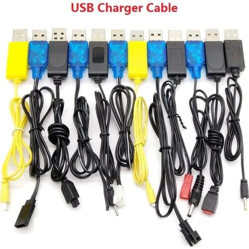 3.7V Battery USB Charger SM JST 2P MX2.0-2P X5 3.5MM 2.5MM For RC Helicopter Quadcopter Toys Car Model Truck Boat Spare Parts