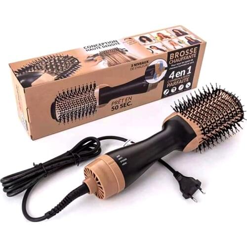 Factory price One Step Hair Dryer And Volumizer 1000W Rotating Hot Air Brush Electric Pink Gold Blow Dryer Comb Brush Ion Blow