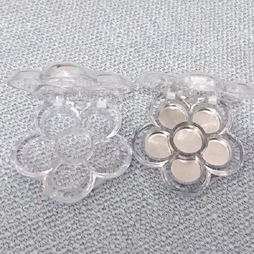 6 Colors Transparent Lipstick Palette Case Flower Shaped Refillable Cosmetic Container Plastic Eyeshadow Palette Packaging