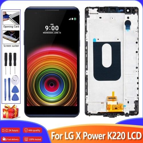 5.3" Original For LG X Power K220 K220DS LCD Screen Display With Touch Panel Digitizer Assembly Replacement Display + Frame