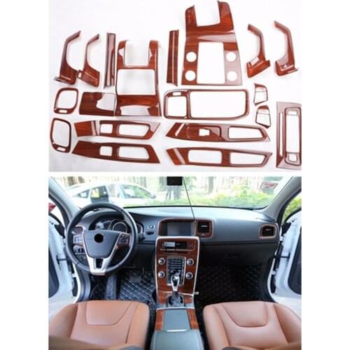 1lot Car stickers ABS Gloss wooden grain inside decoration cover for 2014-2018 Volvo S60