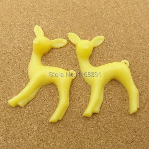 1pcs/lot Flat back resin simulation yellow Sika deer 43mm Cabochons Scrapbook for DIY phone case decoration C117-5