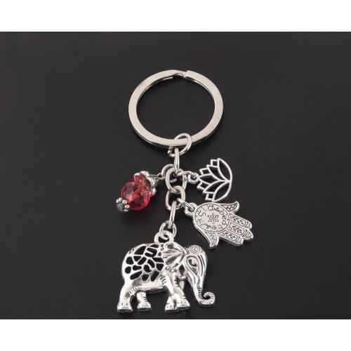 1pc I Love Yoga Thailand Bohemia Elephant Lotus Pendants Keychain Om Ohm Aum Jewelry Keyring Gift For Women Souvenirs