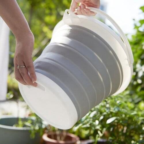 10L Thick Silicone Folding Water Bucket for Fishing Car Wash Outdoor cleaning Supplies Portable Camping Barrels Household cocina