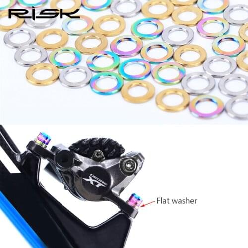 10pcs M5 M6 Bicycle Bolt Washers Spacers Titanium Flat Washer Gasket For MTB Road Bike Stem Brake Bolt Screws Parts
