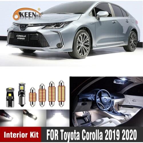 11 Pcs White Canbus Led Bulb Car Interior Lighting For Toyota Corolla 2019 2020 Car Interior lights Kit Dome Map lighting