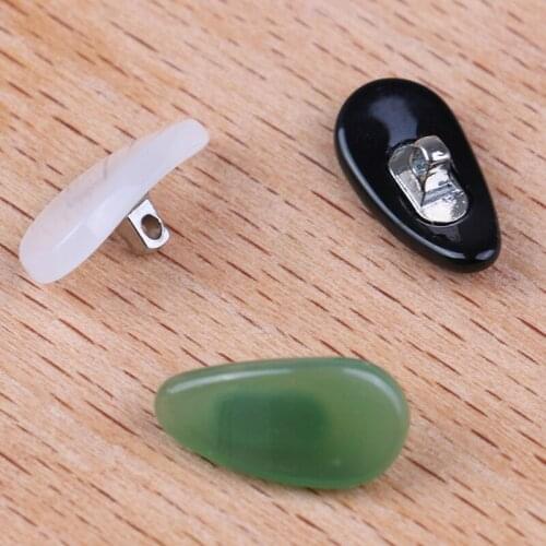 2pcs=1 Pair Fashion Anti-slip Jade Nose Pads Stick On Screw-in Nose Pad For Eyeglasses Glasses Accessories