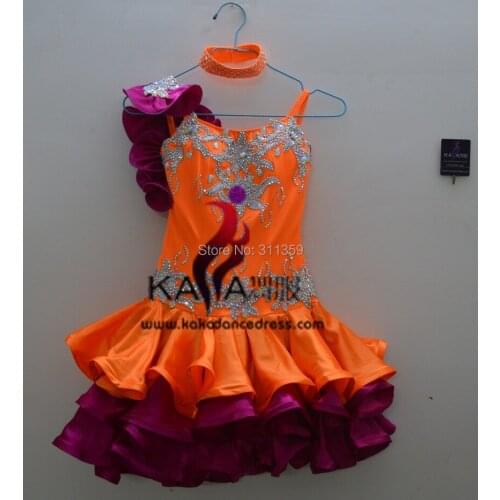 2014 New Style!KAKA-L140218,Women Latin Dance Wear,Fringe Salsa Dress Tango Samba Rumba Chacha Dress,Latin Dance Dress For sale