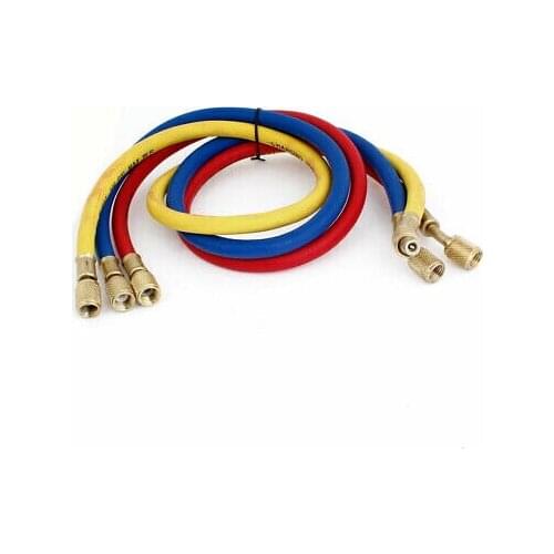 36.6" Length Air Conditioning Refrigeration Charging Hoses Pipe Tri Color 3 Pcs