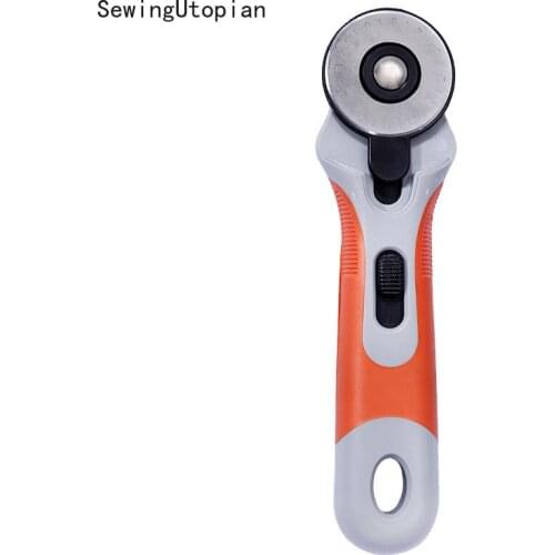 45mm Portable Loop Rotate Sewing Cutter Safe Roller Wheel Round Knife for Hand Cutting Leather Fabrics Wheel Knife Rotary Cutter