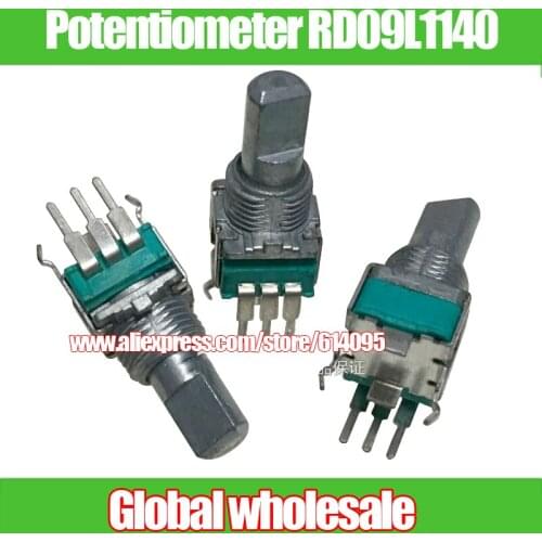 5pcs FD Precision Potentiometer RD09L1140 B10K Rotary Potentiometer / Single 1-Channel 15F Potentiometer 3 feet