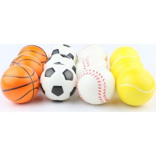 6pcs Children Squeeze Ball Toy Foam Rubber Football Baseball Tennis Basketball Soft Sponge Anti Stress Relief Toys for Children
