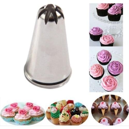 Hot Sale 1PC Home Beauty Rose Flower Cup Ice Cream Piping Tip Nozzle Cake Decorating Pastry Tube Tools Cake Decorating Tools